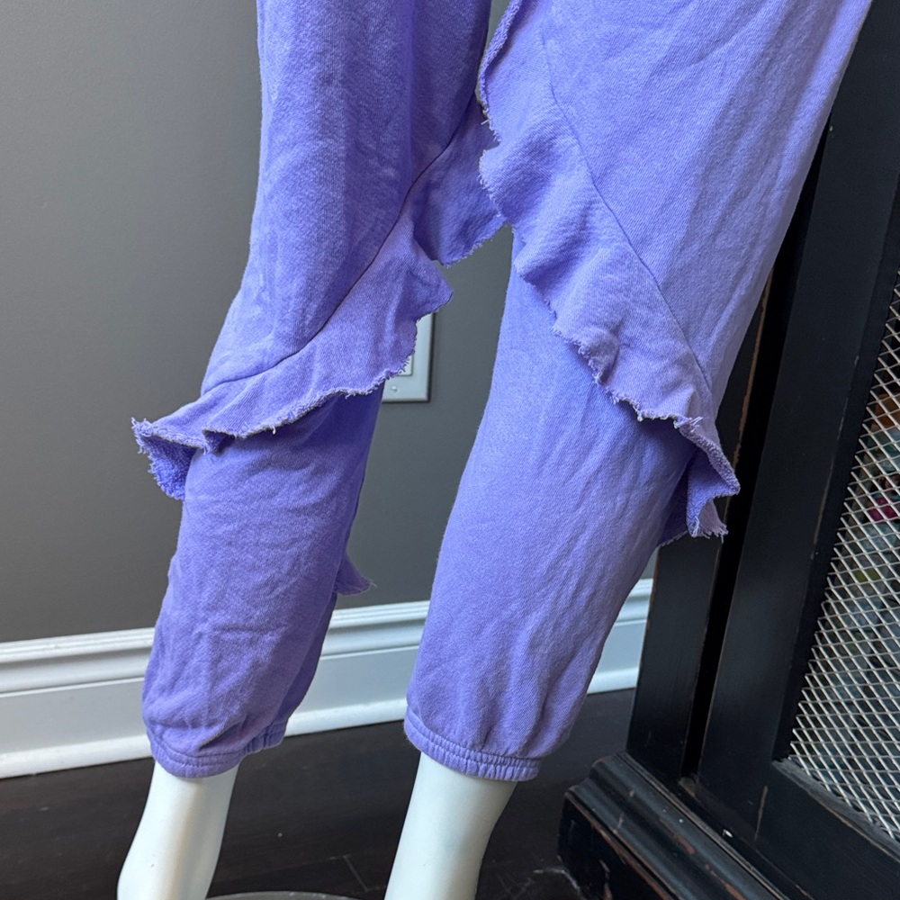 Michael Lauren Purple Ruffle Jogging Pants - Picture 7 of 8